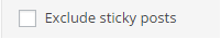 You can exclude from now sticky posts